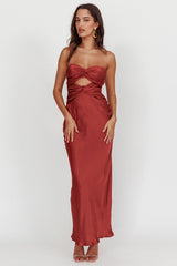 Good Impression Double Twist Maxi Dress Terracotta