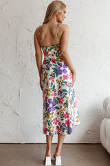Clovelly Tied Shoulder Midi Dress Flower White