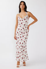 Love's Kiss Cowl Halterneck Maxi Dress Rose